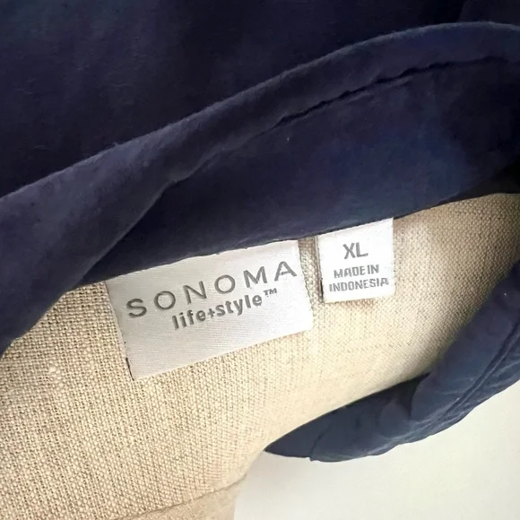 Faux suede navy blue button up blouse - shacket - Picture 8 of 9